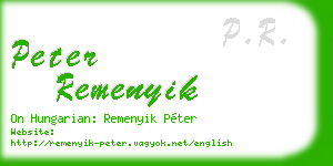 peter remenyik business card